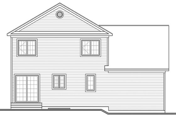 Exterior - Rear Elevation for Traditional House Plan #23-2624 - 3 bed, 2.5 bath