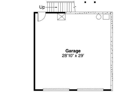 Floor Plan - Main Floor for Craftsman House Plan #124-650, 1 bath