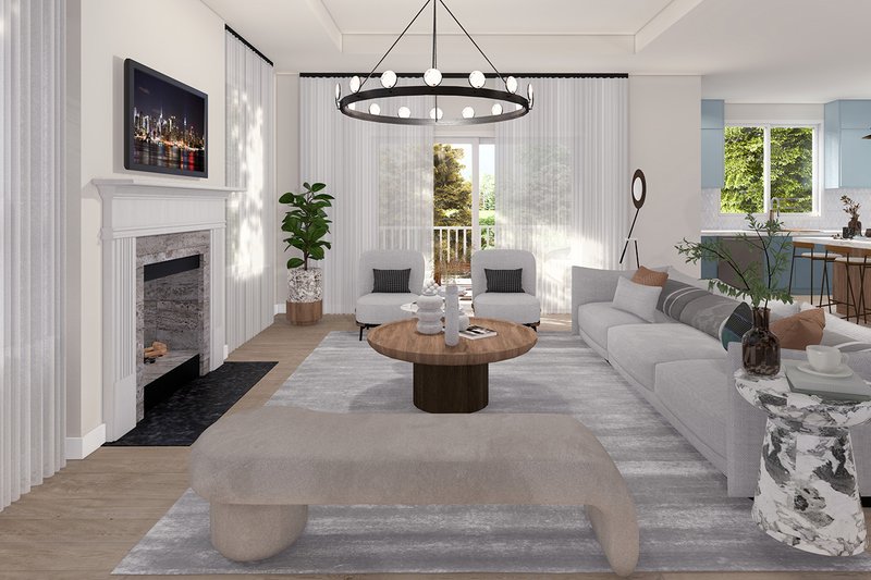 House Design - Interior - Family Room for Modern House Plan #124-1412 - 3 bed, 2.5 bath