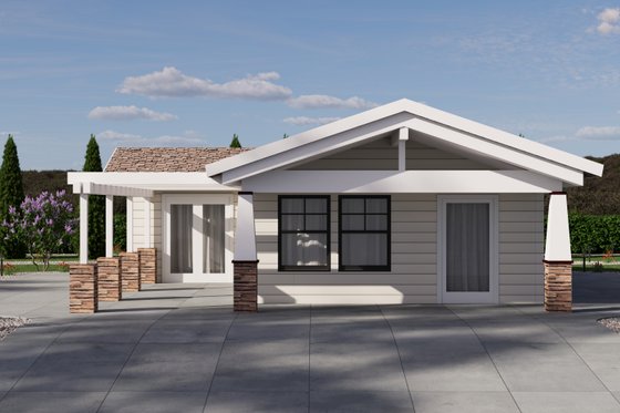 Exterior - Front Elevation 4 for Craftsman House Plan #1106-131 - 2 bed, 1 bath