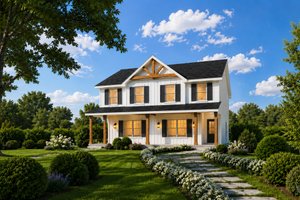 Architectural House Design - Exterior - Front Elevation for Farmhouse House Plan #20-2629 - 3 bed, 2.5 bath