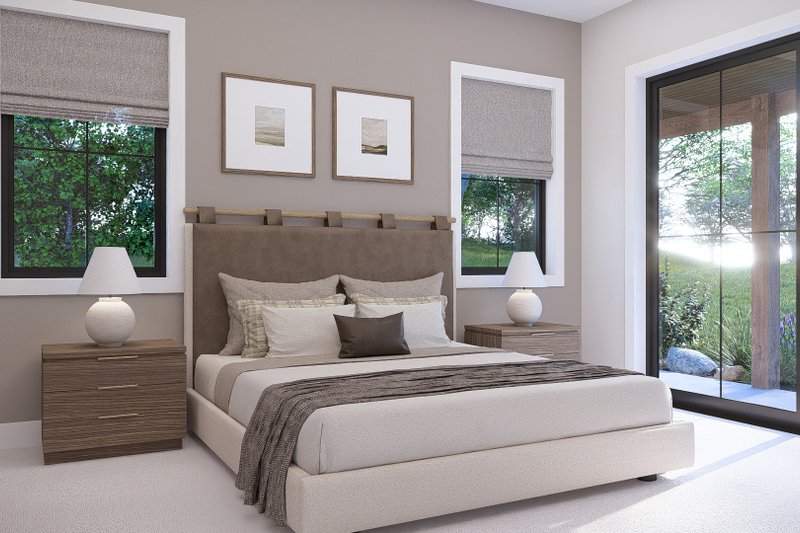 Architectural House Design - Interior - Master Bedroom for Barndominium House Plan #455-822 - 5 bed, 6 bath