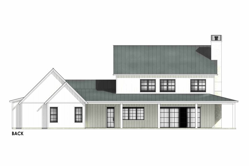 House Design - Exterior - Rear Elevation 1 for Farmhouse House Plan #1096-47 - 4 bed, 3.5 bath
