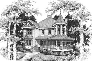 Dream House Plan - Victorian Exterior - Front Elevation Plan #10-204