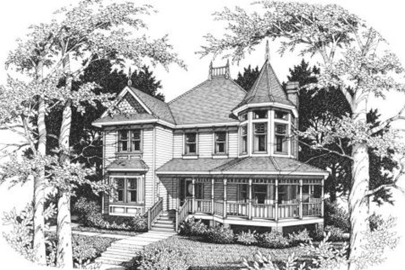 Architectural House Design - Victorian Exterior - Front Elevation Plan #10-204