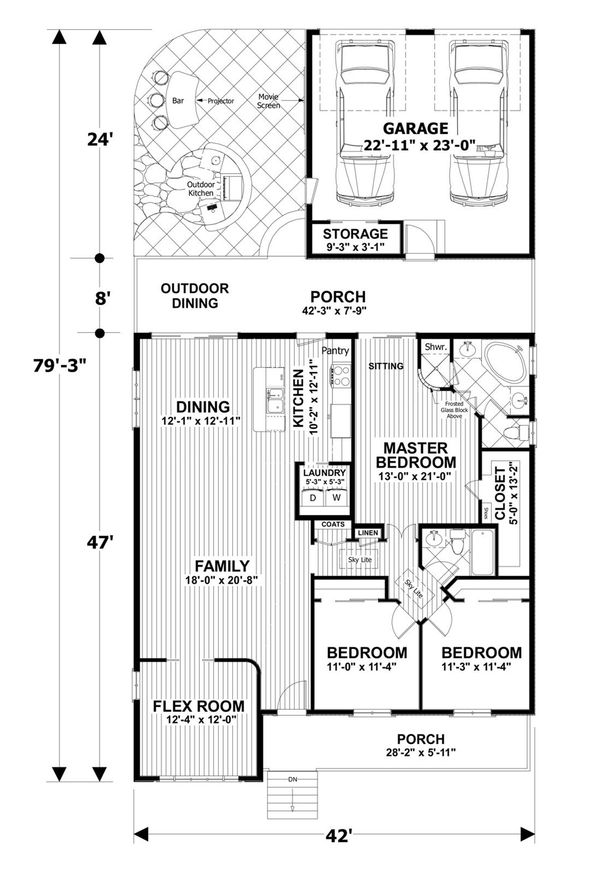 Home Plan - Craftsman Floor Plan - Main Floor Plan #56-708