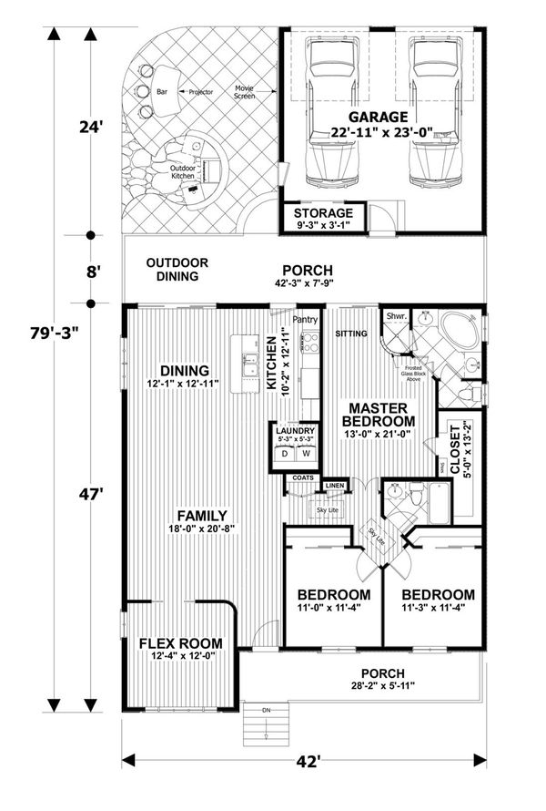 Dream House Plan - Craftsman Floor Plan - Main Floor Plan #56-708
