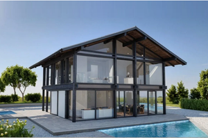 Exterior - Front Elevation 3 for Modern House Plan #542-4 - 3 bed, 3 bath