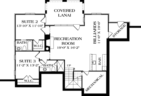 European Floor Plan - Lower Floor Plan #453-55