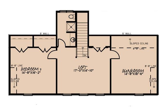 Floor Plan - Upper Floor for Farmhouse House Plan #923-173 - 3 bed, 3 bath