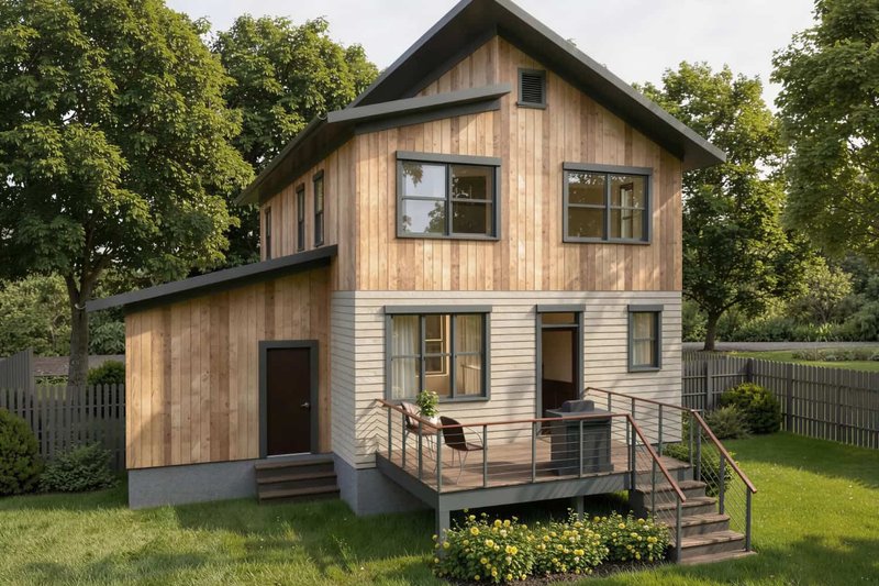 House Blueprint - Exterior - Rear Elevation for Modern House Plan #79-328 - 3 bed, 2.5 bath