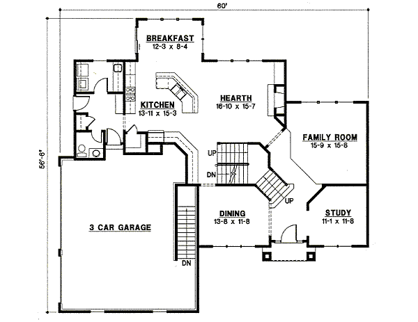 European Floor Plan - Main Floor Plan #67-773