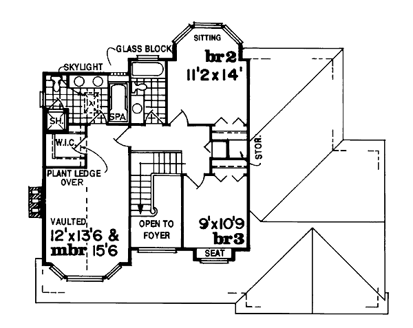 Traditional Floor Plan - Upper Floor Plan #47-263