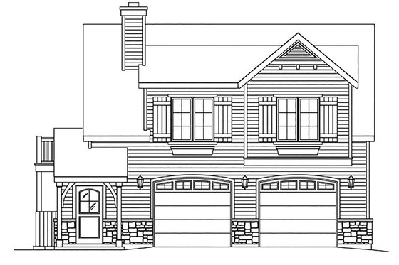 Exterior - Front Elevation 3 for Country House Plan #22-605 - 1 bed, 1 bath