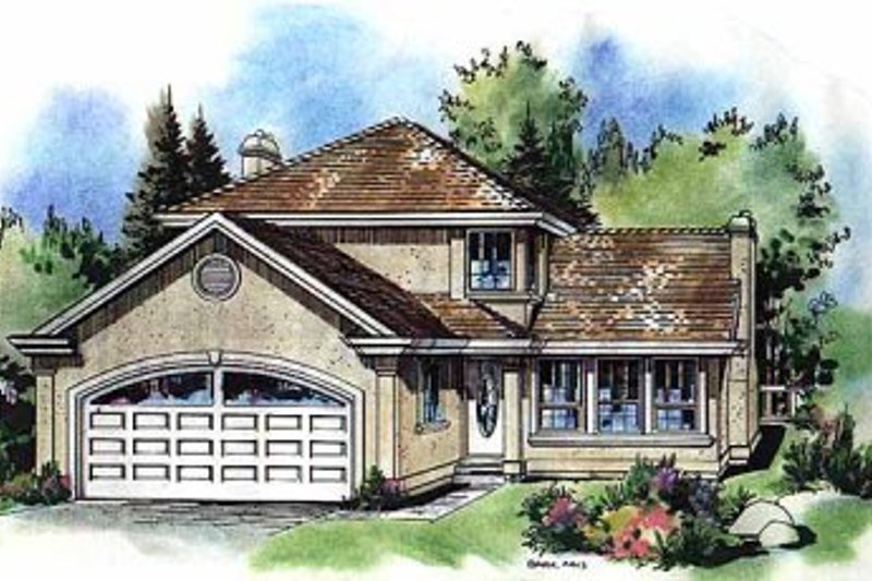 Architectural House Design - European Exterior - Front Elevation Plan #18-202