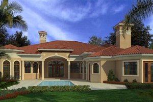 Exterior - Rear Elevation for Mediterranean House Plan #420-220 - 6 bed, 5 bath