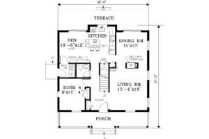 Floor Plan - Main Floor for Country House Plan #3-152 - 4 bed, 2.5 bath