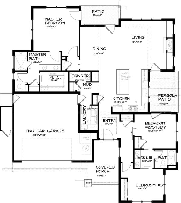 Craftsman Floor Plan - Main Floor Plan #895-26