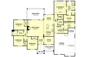 Floor Plan - Main Floor for Craftsman House Plan #430-155 - 4 bed, 2.5 bath