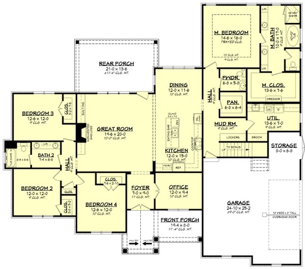 Craftsman Floor Plan - Main Floor Plan #430-155