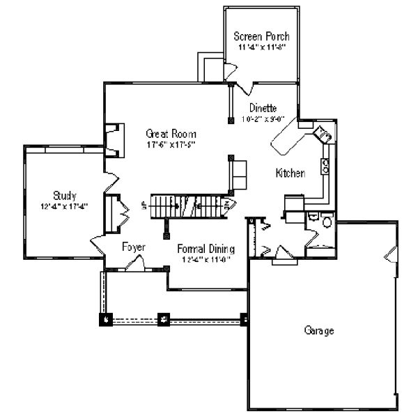Craftsman Floor Plan - Main Floor Plan #49-111