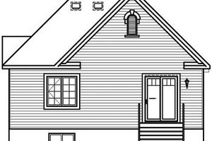 Exterior - Rear Elevation for Traditional House Plan #23-795 - 2 bed, 1 bath