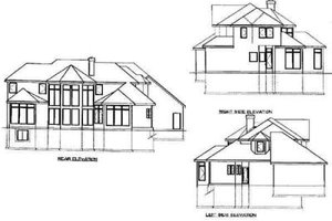 Exterior - Rear Elevation for European House Plan #67-418 - 4 bed, 3.5 bath