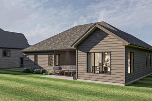 Exterior - Rear Elevation 2 for Craftsman House Plan #455-219 - 3 bed, 2 bath