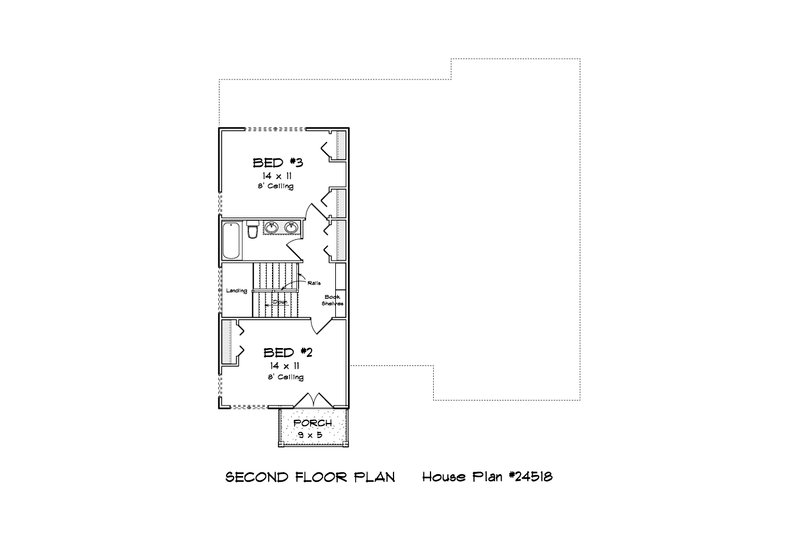 House Design - Floor Plan - Upper Floor for Farmhouse House Plan #513-2311 - 3 bed, 2.5 bath