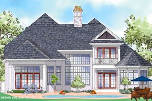 Exterior - Rear Elevation for Mediterranean House Plan #930-275 - 4 bed, 4.5 bath