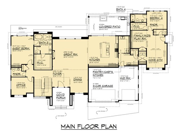 House Blueprint - Farmhouse Floor Plan - Main Floor Plan #1066-306