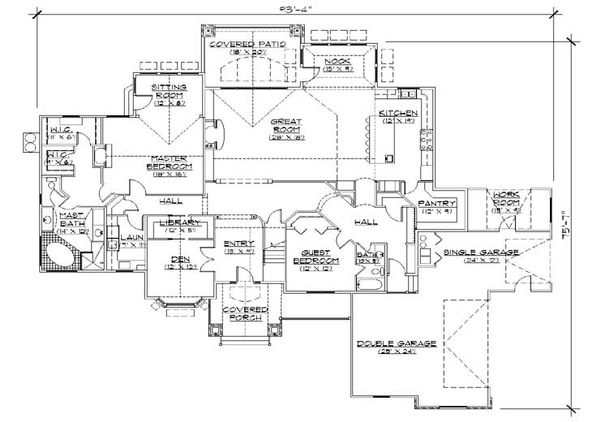 House Plan Design - European Floor Plan - Main Floor Plan #5-424