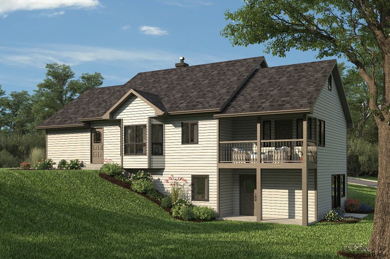 Architectural House Design - Rear elevation basement version
