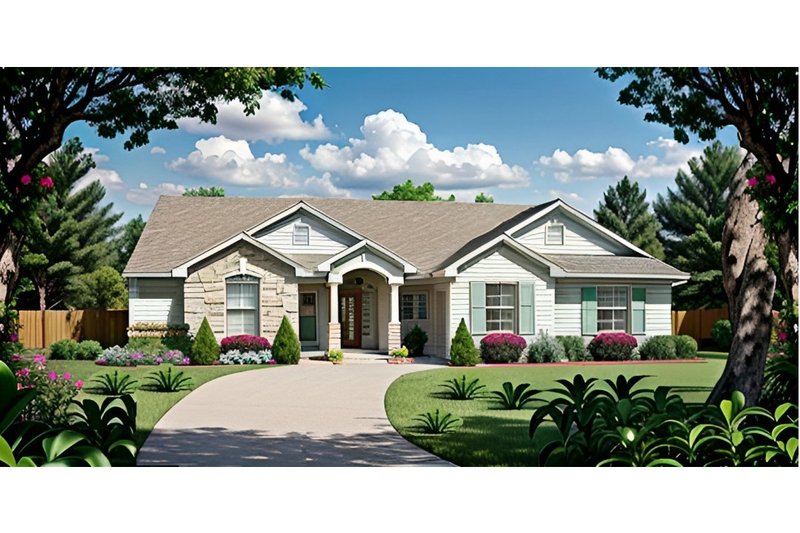 Architectural House Design - Traditional Exterior - Front Elevation Plan #58-193