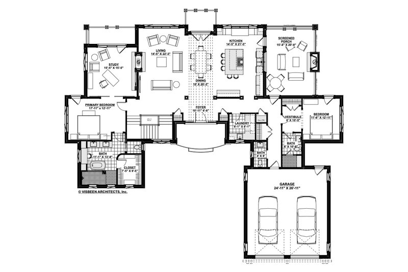 Architectural House Design - Floor Plan - Main Floor for European House Plan #928-384 - 4 bed, 3.5 bath