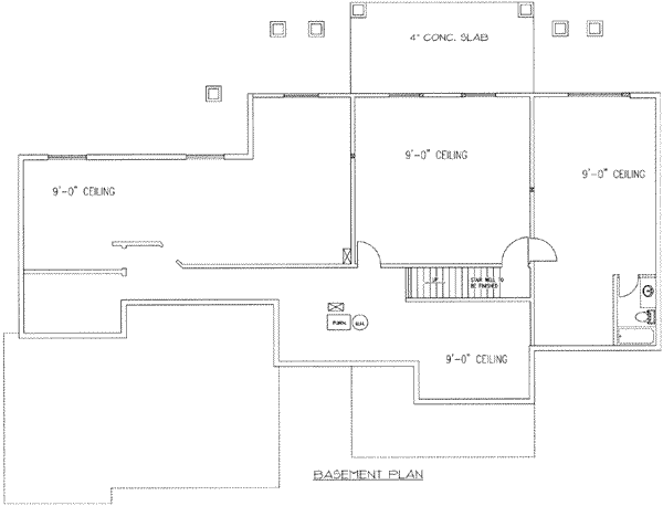Architectural House Design - Traditional Floor Plan - Lower Floor Plan #117-390