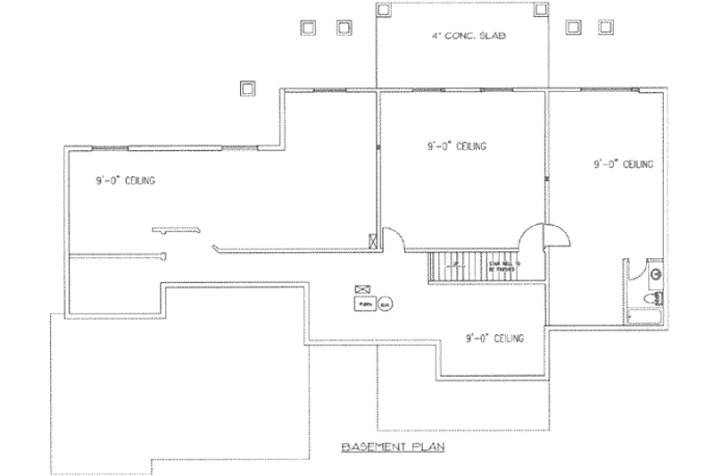 Home Plan - Floor Plan - Lower Floor for Traditional House Plan #117-390 - 3 bed, 3.5 bath