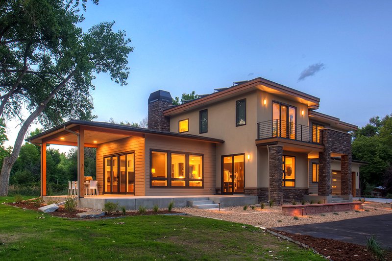 Architectural House Design - Exterior - Front Elevation 7 for Contemporary House Plan #1042-19 - 4 bed, 3.5 bath