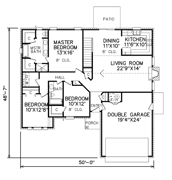 Traditional Floor Plan - Main Floor Plan #65-130