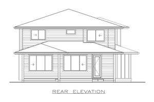 Exterior - Rear Elevation for Modern House Plan #1100-30 - 3 bed, 2.5 bath
