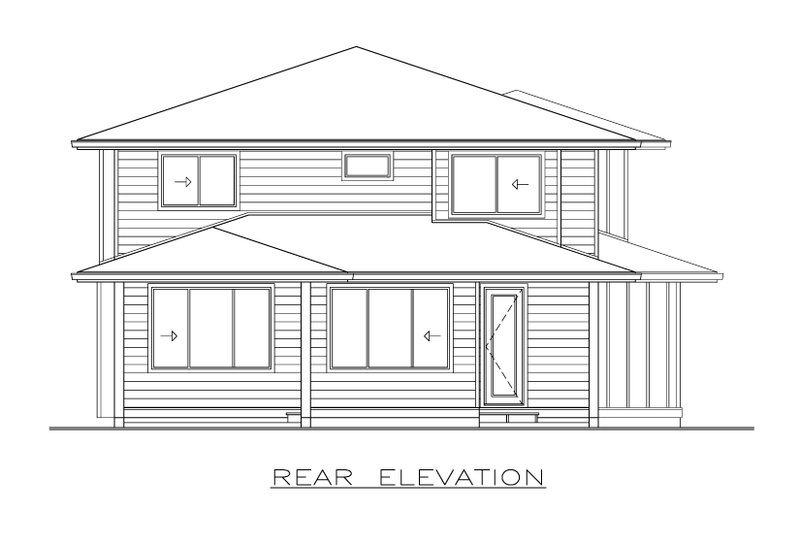 Dream House Plan - Exterior - Rear Elevation for Modern House Plan #1100-30 - 3 bed, 2.5 bath