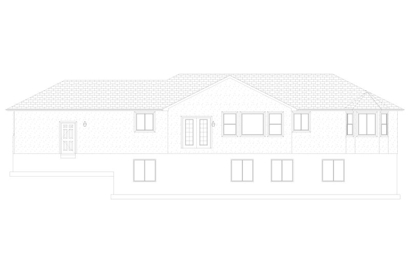 House Plan Design - Exterior - Rear Elevation 1 for Ranch House Plan #1060-234 - 3 bed, 2 bath