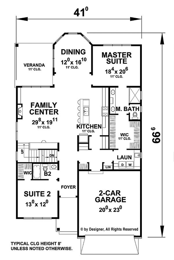 Home Plan - Traditional Floor Plan - Main Floor Plan #20-2275