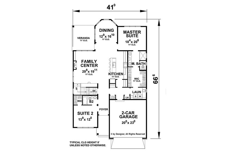 Home Plan - Floor Plan - Main Floor for Traditional House Plan #20-2275 - 3 bed, 3 bath