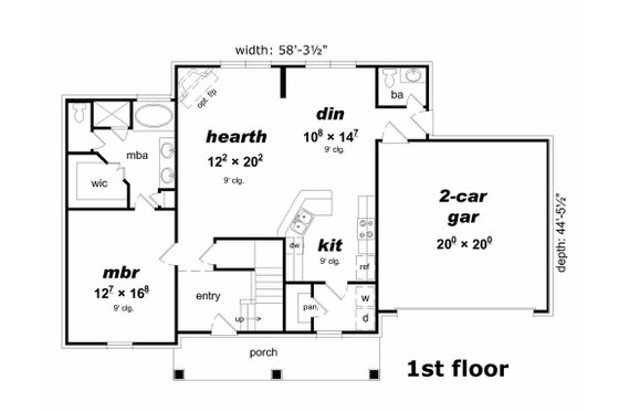 Floor Plan - Main Floor House Plan #329-341 - 4 bed, 2.5 bath