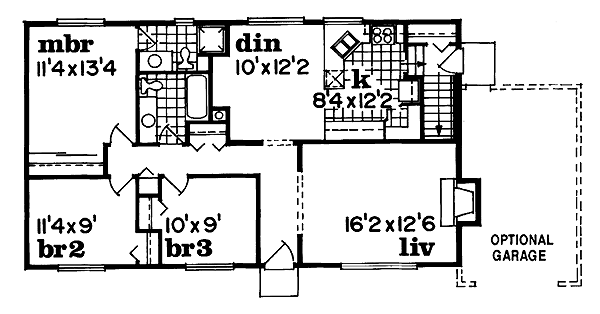 Ranch Floor Plan - Main Floor Plan #47-230