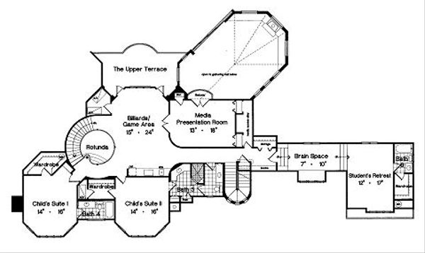 European Floor Plan - Upper Floor Plan #417-448
