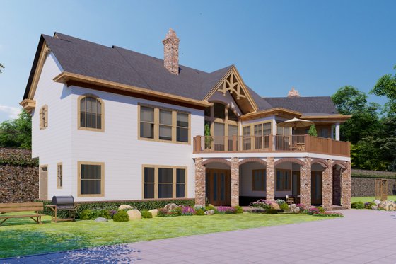 Exterior - Rear Elevation 2 for Craftsman House Plan #54-415 - 3 bed, 2 bath