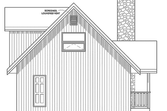 Exterior - Rear Elevation for Cottage House Plan #126-193 - 2 bed, 2 bath