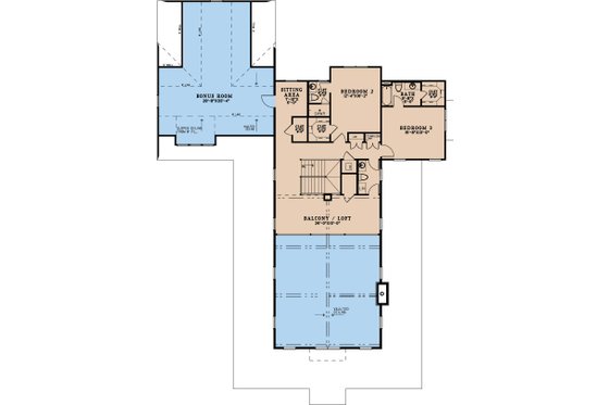 Floor Plan - Upper Floor for Farmhouse House Plan #923-375 - 4 bed, 4.5 bath
